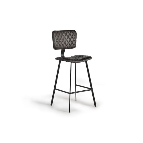 Tabouret Recouvert De Cuir Naturel