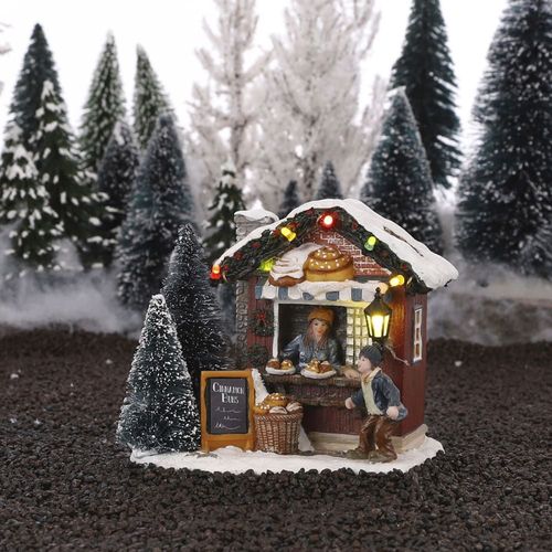 Village de noël miniature étal de brioches à la cannelle H11