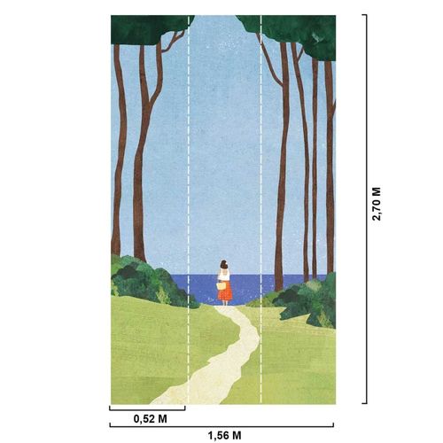 Papier peint sur le chemin de la plage 156x270 cm