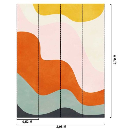 Papier peint orange 208x270 cm