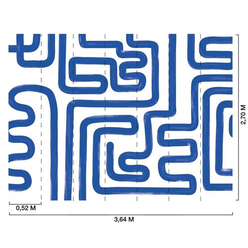 Papier peint bleu 364x270 cm