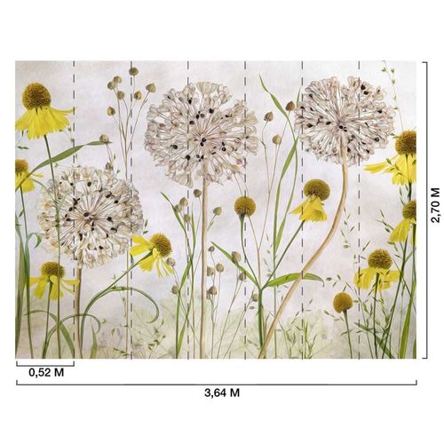 Papier peint alliums et héléniums 364x270 cm