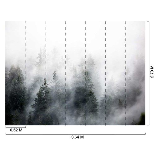 Papier peint bois sous la brume 364x270 cm