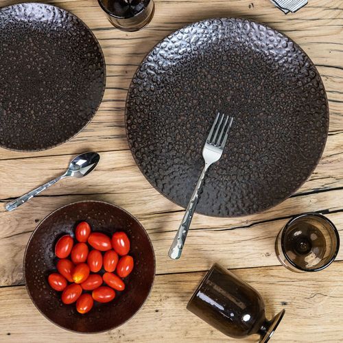 Assiette De Présentation 32 Cm Marron En Grès