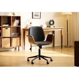 Chaise De Bureau En Bois Et Simili Noir