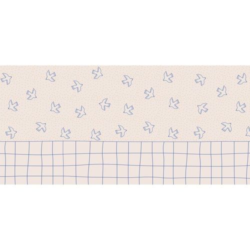 Papier peint panoramique enfant oiseaux beige 150x250cm