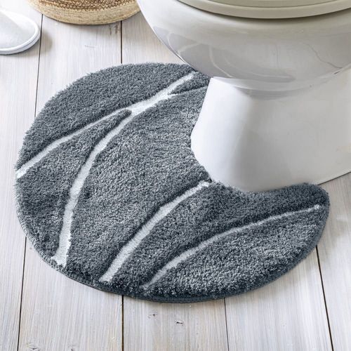 Tapis contour wc en polyester 2250 g/m² gris 50x45