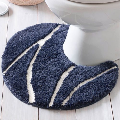 Tapis contour wc en polyester 2250 g/m² bleu 50x45