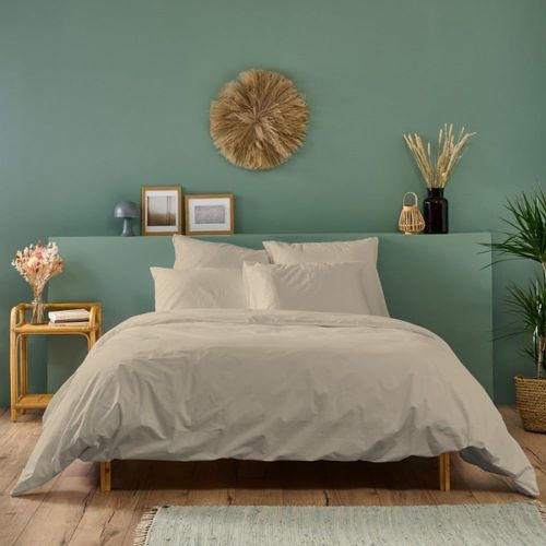 Parure De Lit 2 Personnes Coton Percale Lin 220x240cm
