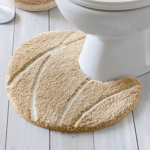 Tapis contour wc en polyester 2250 g/m² beige 50x45