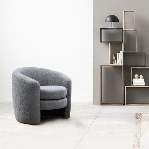 Fauteuil Cabriolet Effet Peau De Mouton Gris