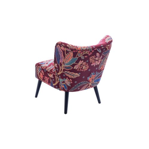Fauteuil Crapaud En Velours Prune À Motifs