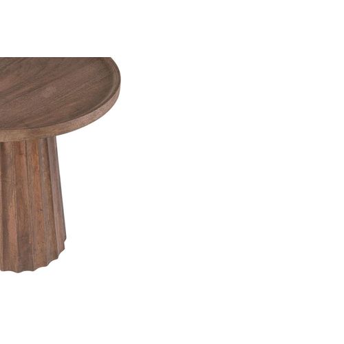 Table Basse Ronde En Manguier Brun Contemporaine L46