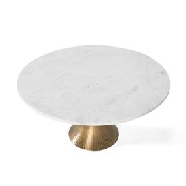 Table Basse Ronde Avec Plateau En Marbre Et Structure En Aluminium