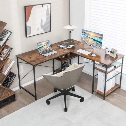 Bureau Style Industriel Marron 240 X 60 X 75cm
