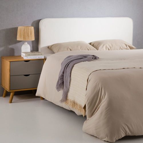 Tête De Lit En Simili Cuir Blanc 120 Cm