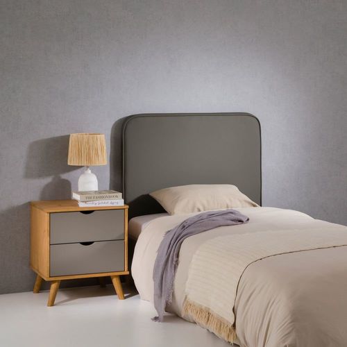 Tête De Lit Simili Cuir Gris, À Fixer Au Mur, 90 Cm