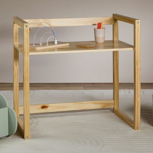 Bureau Enfant Réglable En Hauteur En Bois Massif, Coloris Naturel