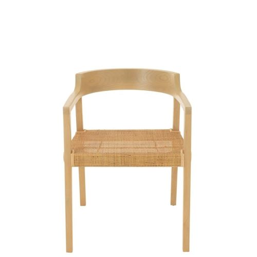 Chaise Avec Accoudoirs En Bois De Teck Naturel 55x55x71 Cm