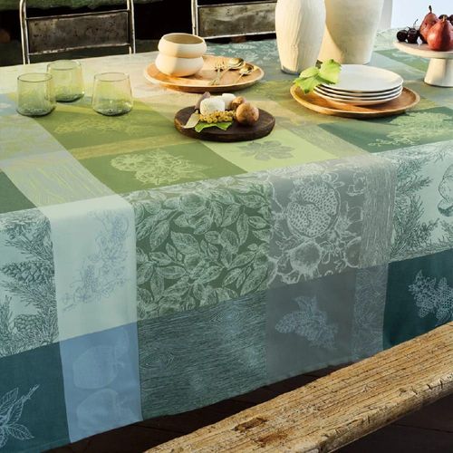 Nappe Pur Coton Vert 180x250 Cm