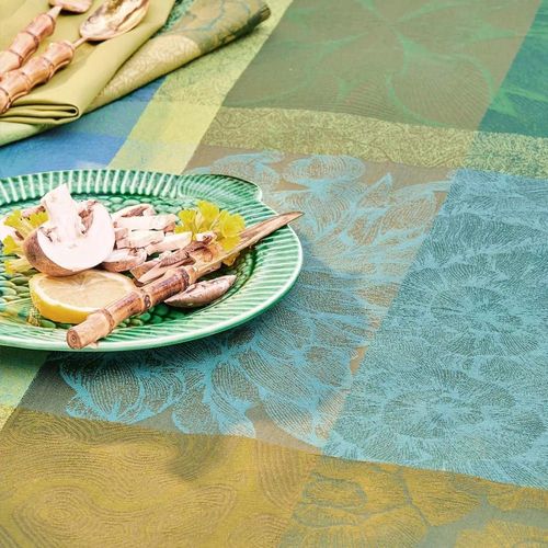 Nappe Pur Coton Vert 180x250 Cm