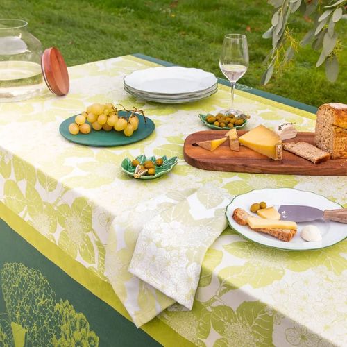 Nappe Pur Coton Vert 180x300 Cm