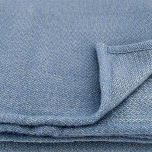 Couverture Laine Naturelle Bleu Ciel 240x260 Cm