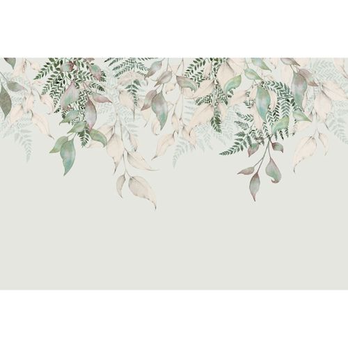 Papier peint panoramique esprit nature vert clair 300x250cm