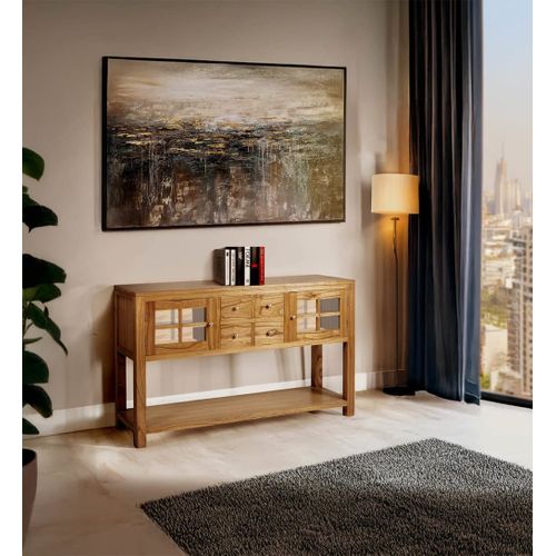 Console En Bois Beige L 128 Cm