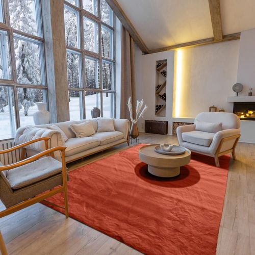 Tapis Imitation Fourrure Extra-Doux Terracotta 120x160