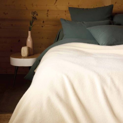 Couverture Pure Laine Naturel 240x260 Cm