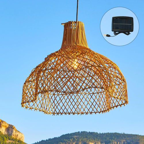 Suspension Solaire Bohème Rotin Marron D60 Cm