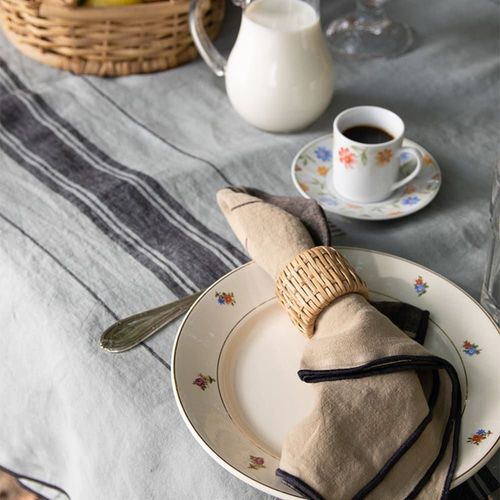 Serviette De Table En Lin Beige 50x50