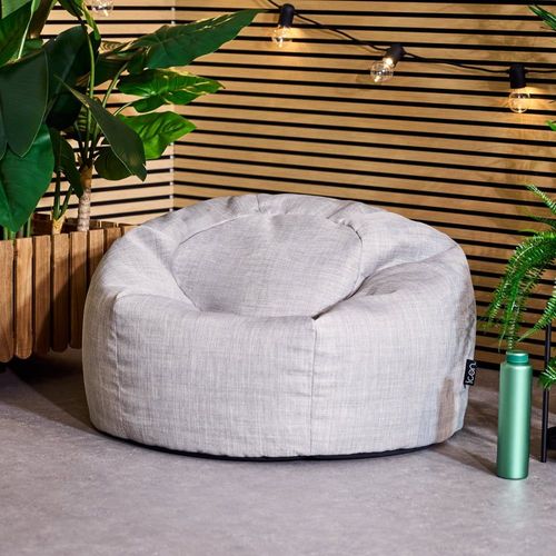 Pouf Fauteuil Classique Extérieur En Tissu Tissé Gris
