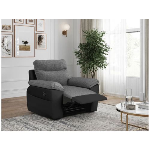 Fauteuil De Relaxation Manuel En Tissu Et Simili - Noir/Gris