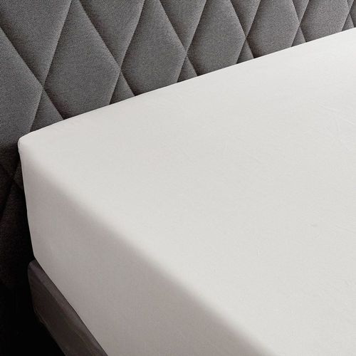 Drap Housse Satin Gris Clair 140x200 Cm