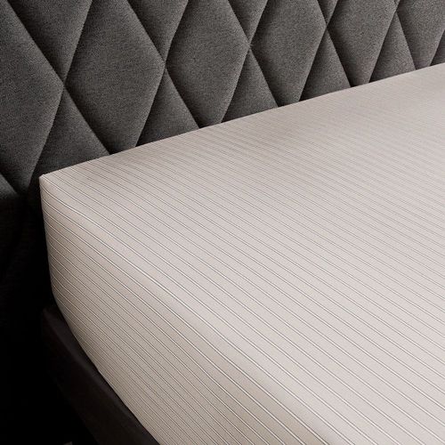 Drap Housse Satin Beige 90x190 Cm