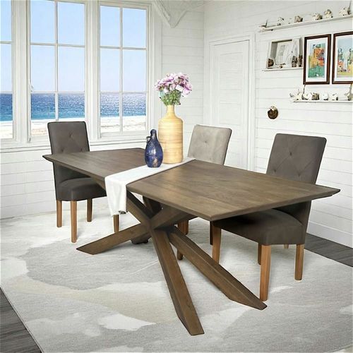 Table À Manger Moderne 180 Cm En Chêne Pied Mikado
