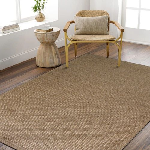 Tapis Aspect Jute Motif Damier Beige 190x290