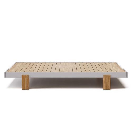 Lit Gigogne Blanc Et Bois 80x200 Cm