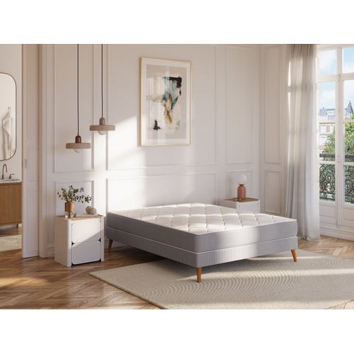 Ensemble 160x200 matelas H20 ressort ensachés, ferme, sommier