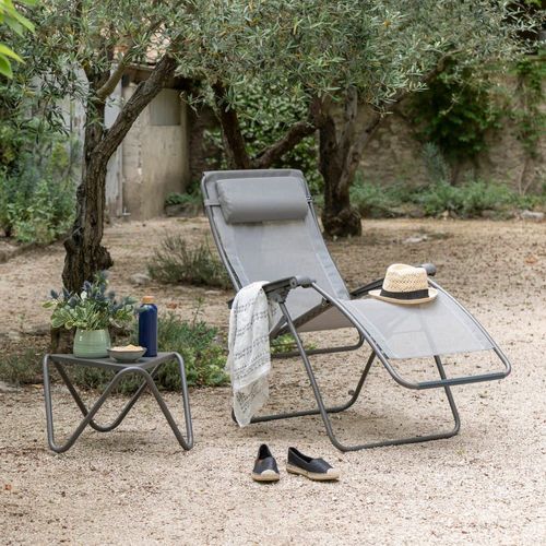 Fauteuil Relax Zéro Gravité En Acier Marron L87xl67xh115