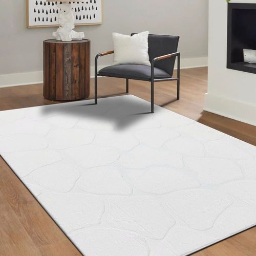 Tapis À Relief Blanc Extra-Doux 160x230
