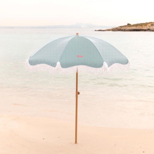 Grand Parasol Rayé Polyester 210x180cm Vert