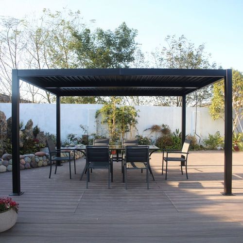 Pergola Bioclimatique 4x3m Structure En Aluminium Gris Anthracite