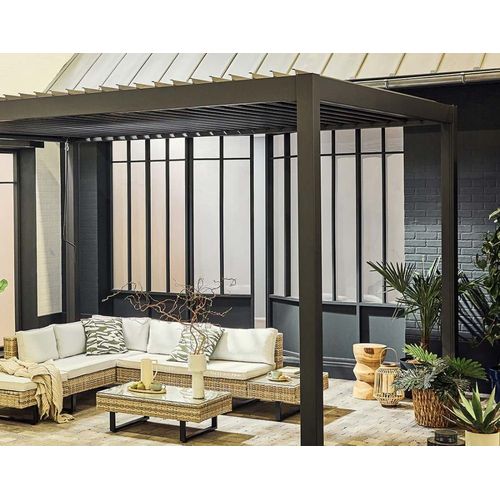 Pergola En Aluminium - 300 X 300 Cm - Gris Anthracite