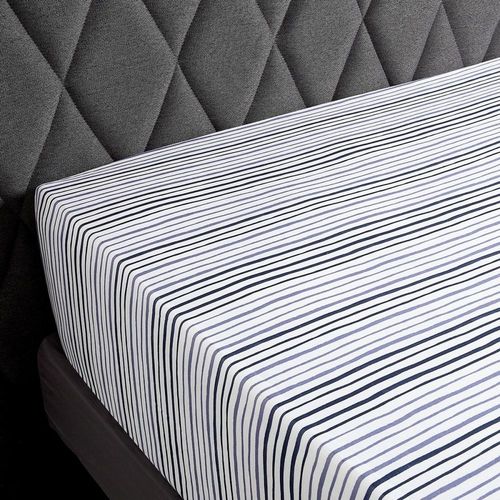 Drap Housse Percale Bleu Foncé 180x200 Cm