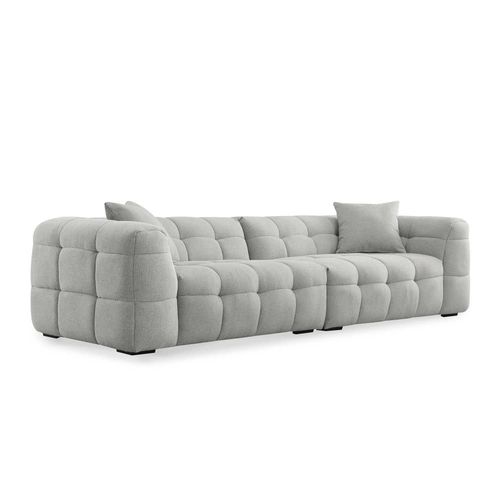 Canapé Droit 4 Places En Tissu Gris