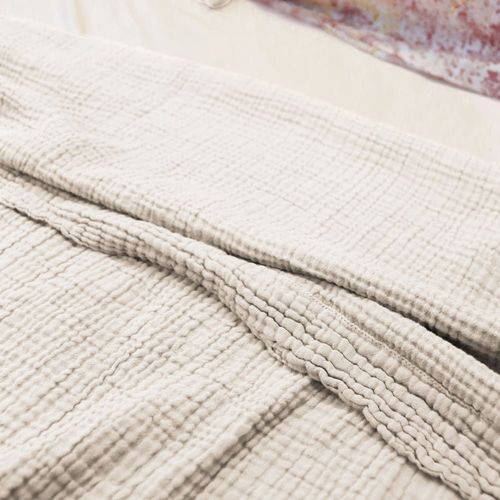 Drap Plat En Gaze De Coton 240x300cm Beige Clair