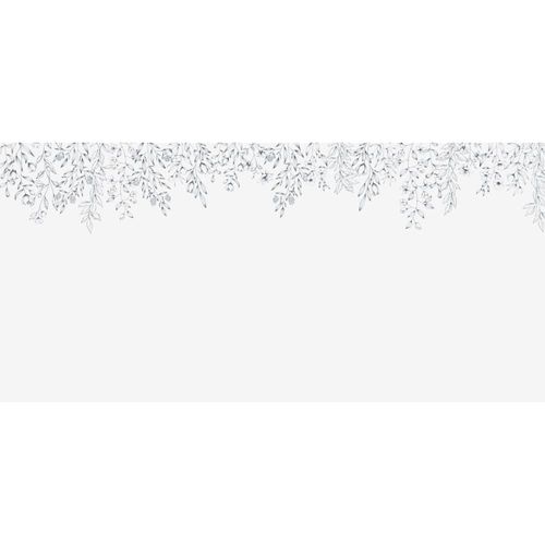 Papier peint panoramique florale noir et blanc 300x250cm
